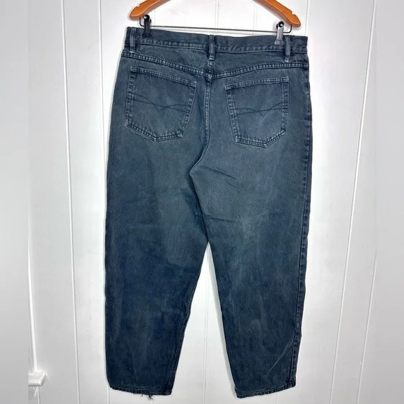 Vintage Anchor Blue Relaxed Baggy Black Jeans 90s Y2K - Picture 10 of 10